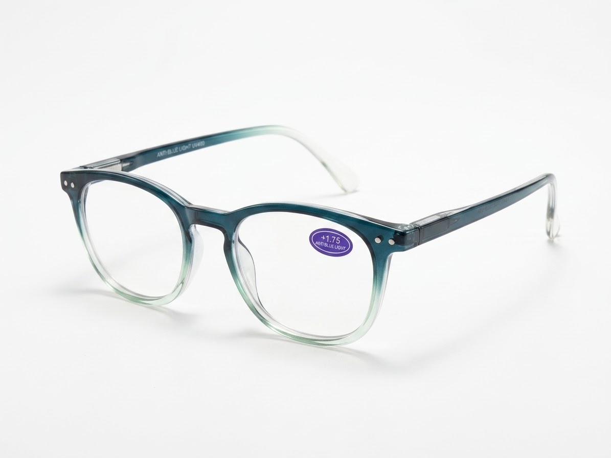 Lentes de Lectura Clásicos Degradados Anti-Luz Azul (+1.75) - Verde Azulado Transparente